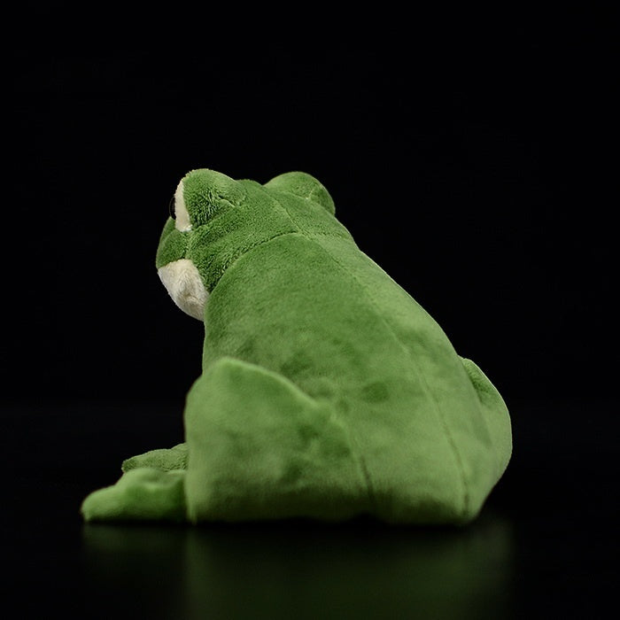 Back view of American Green Tree Frog plush, showing smooth plush material and naturalistic shape