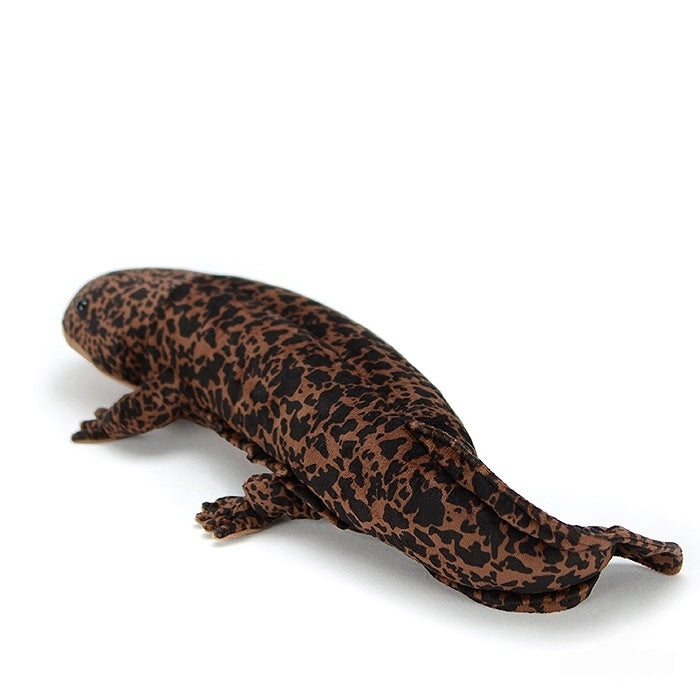 Side profile of Chinese Giant Salamander plush toy, showcasing realistic design and detailed craftsmanship
