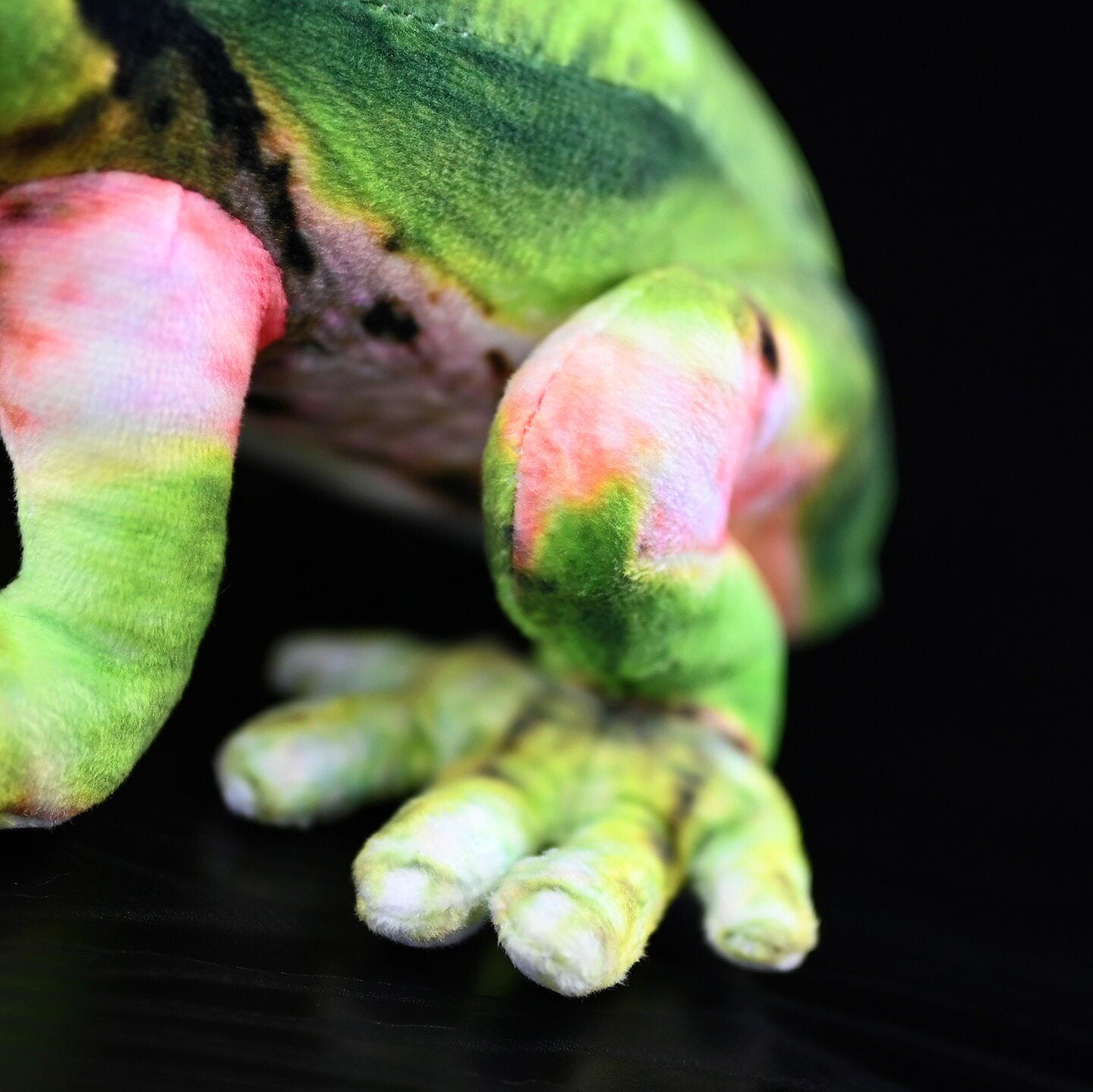 Focus on Japanese Tree Frog Plush’s intricately detailed foot, showcasing premium design for nature admirers