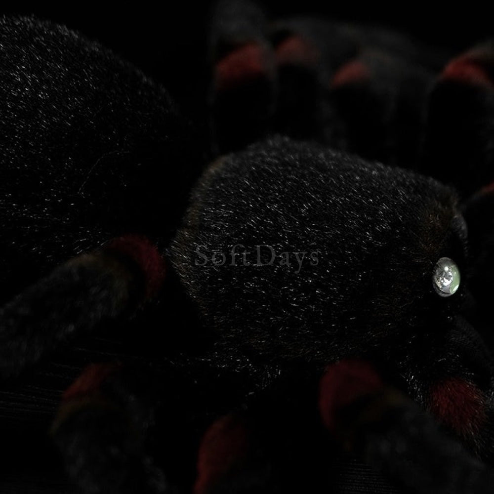 Mexican Fireleg Tarantula plush, detailed close-up of soft, textured body and realistic craftsmanship