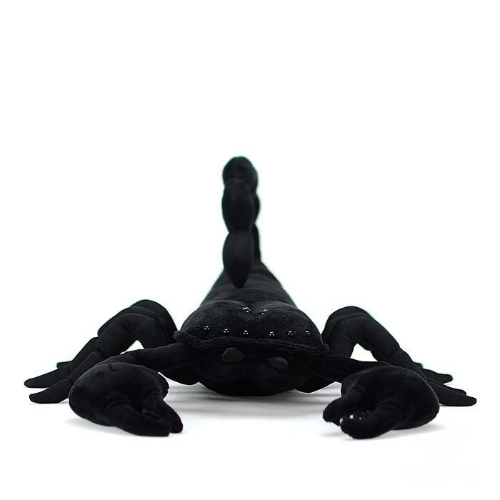 Front view of Emperor Scorpion plush with realistic pincers and segmented body, perfect for scorpion lovers