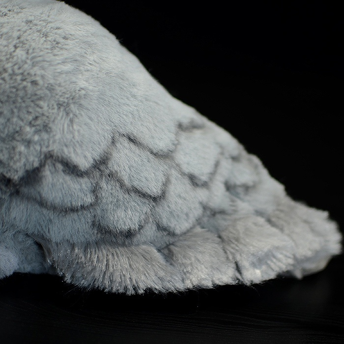Close-up of Shoebill Stork plush toy’s soft and detailed wing design, showcasing realistic craftsmanship