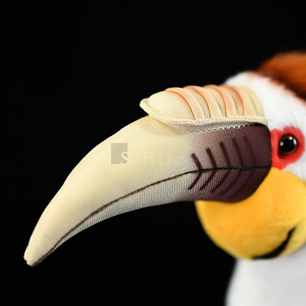 Realistic Wreathed Hornbill Plush Toy - Lifelike Stuffed Animal for Collectors & Bird Lovers