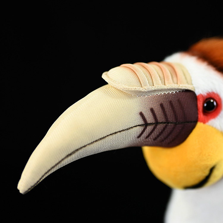 Realistic Wreathed Hornbill Plush Toy - Lifelike Stuffed Animal for Collectors & Bird Lovers
