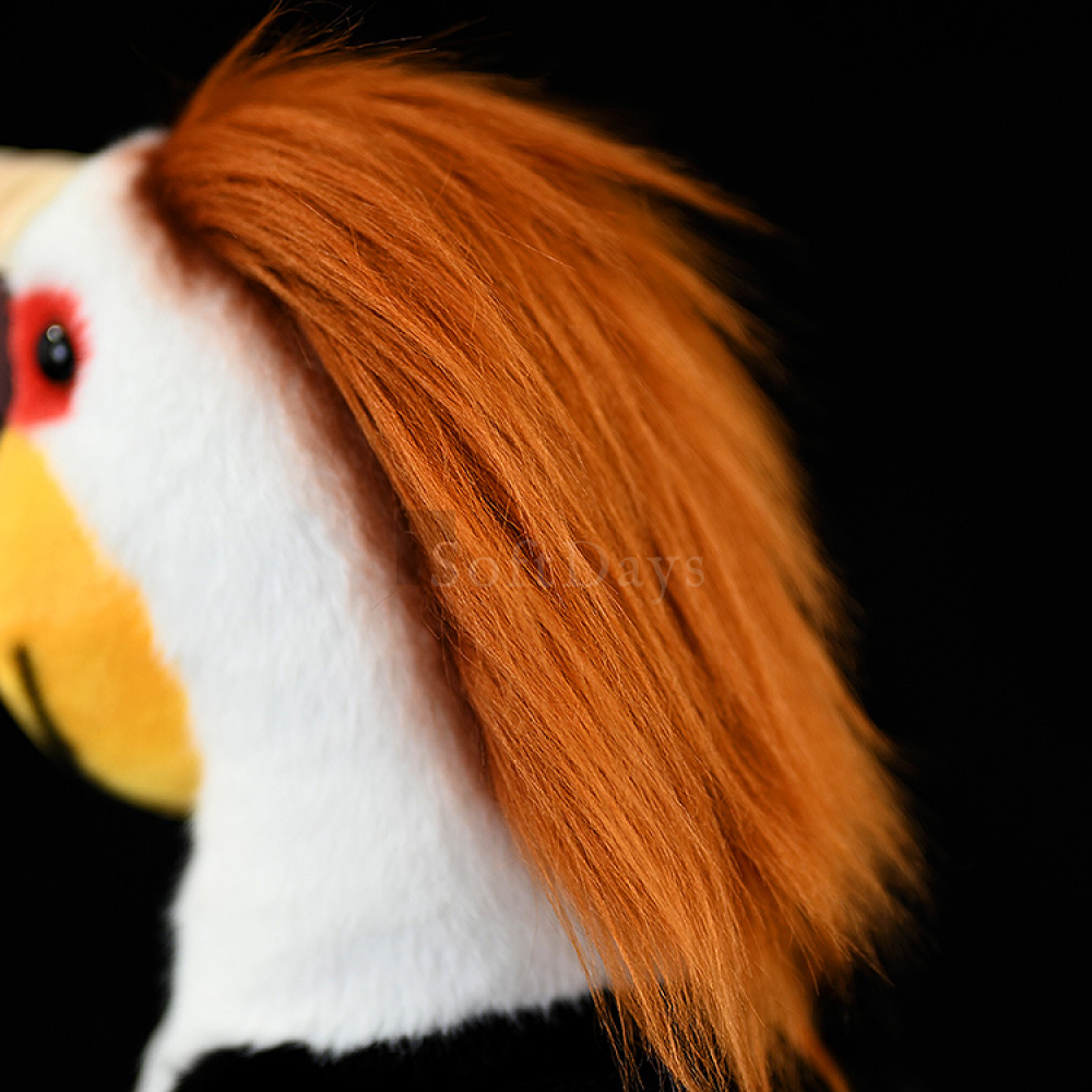 Realistic Wreathed Hornbill Plush Toy - Lifelike Stuffed Animal for Collectors & Bird Lovers