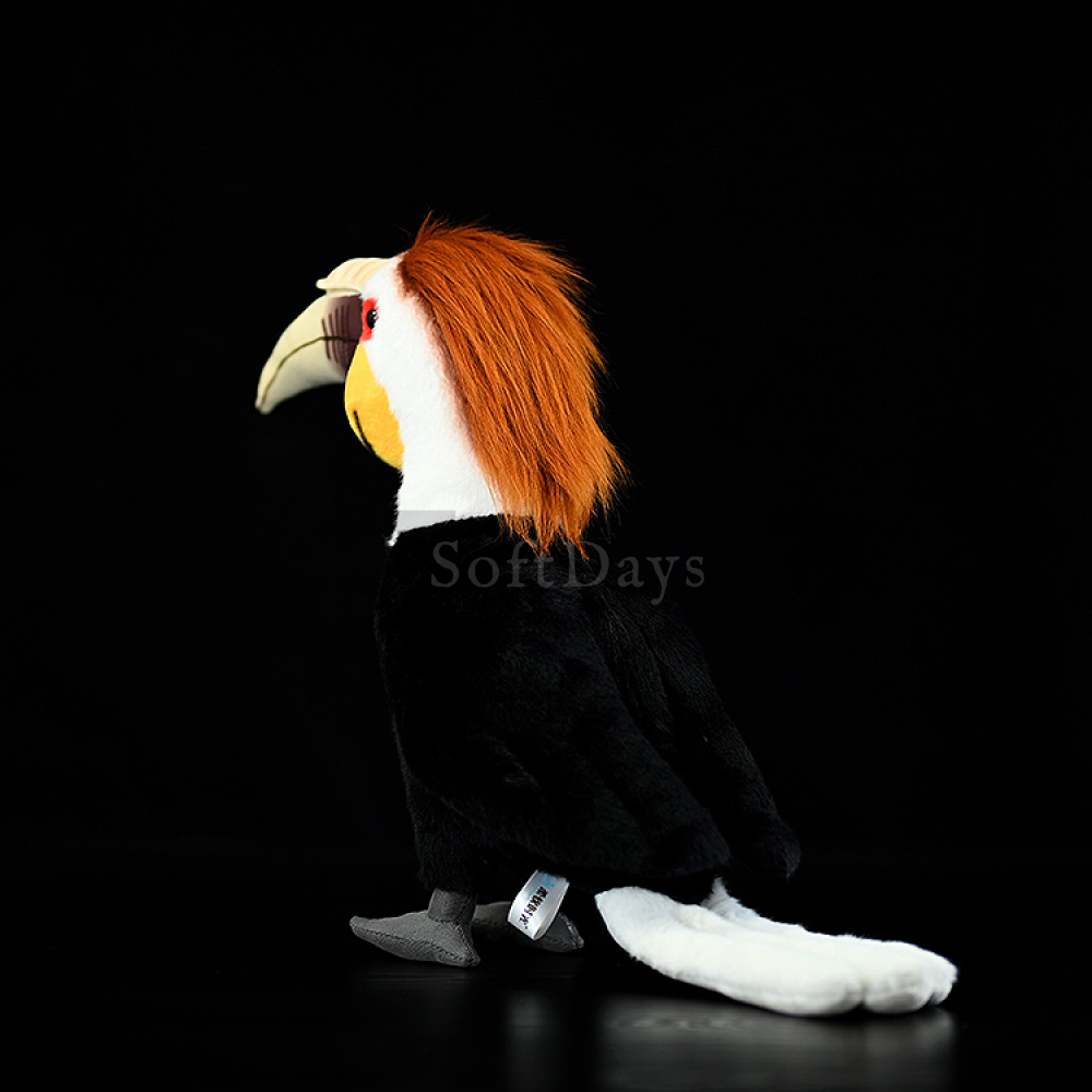 Realistic Wreathed Hornbill Plush Toy - Lifelike Stuffed Animal for Collectors & Bird Lovers