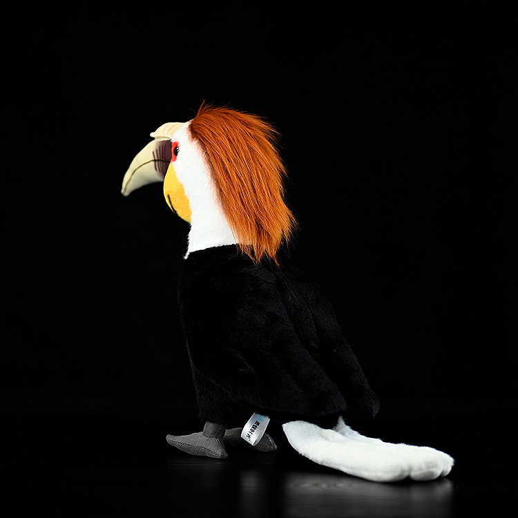 Realistic Wreathed Hornbill Plush Toy - Lifelike Stuffed Animal for Collectors & Bird Lovers