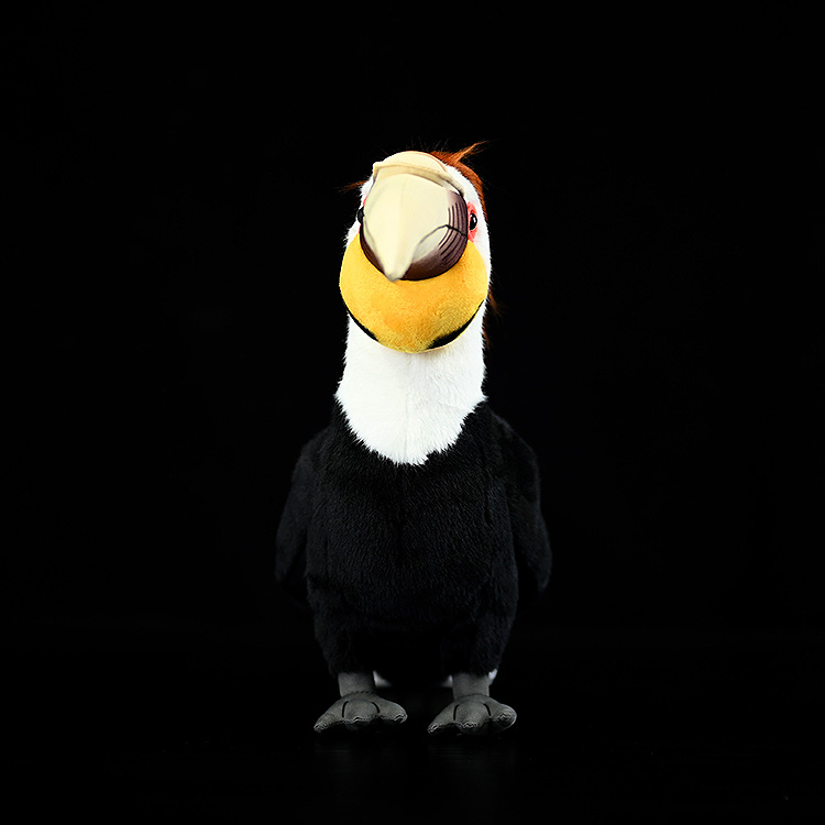 Realistic Wreathed Hornbill Plush Toy - Lifelike Stuffed Animal for Collectors & Bird Lovers