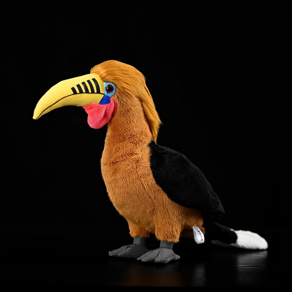 Lifelike Rufous-necked Hornbill Plush – Realistic Bird Stuffed Toy