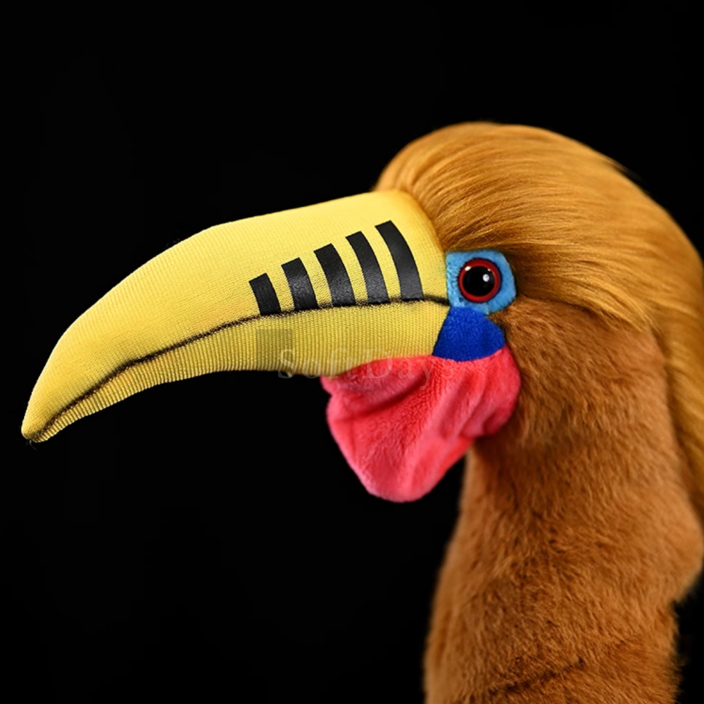 Lifelike Rufous-necked Hornbill Plush – Realistic Bird Stuffed Toy