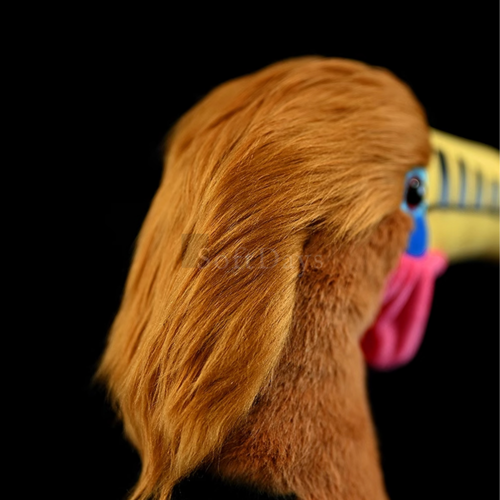 Lifelike Rufous-necked Hornbill Plush – Realistic Bird Stuffed Toy