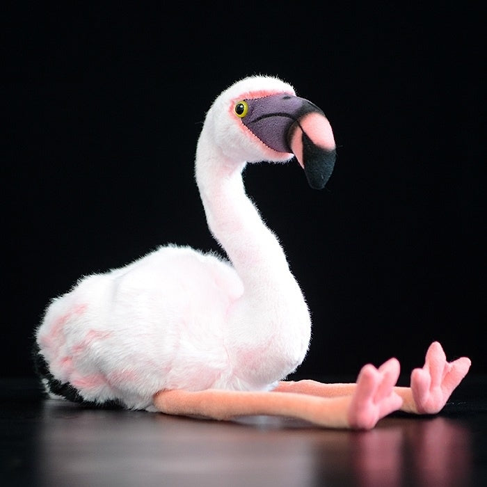 Realistic flamingo plush toy with lifelike design and soft texture by SoftDaysLab, perfect for bird lovers