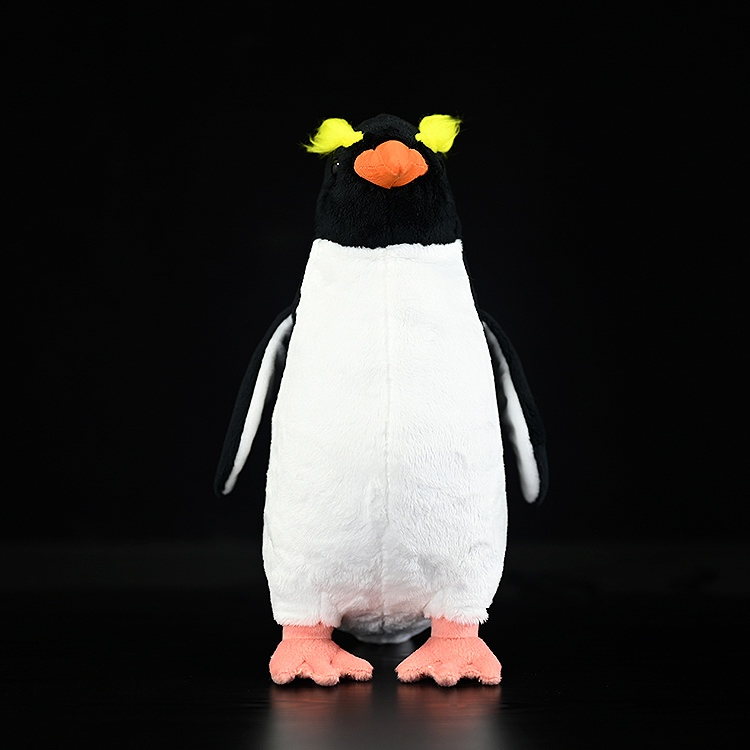 Front view of a Fiordland penguin plush, showcasing soft textures and vibrant colors, made by SoftDaysLab