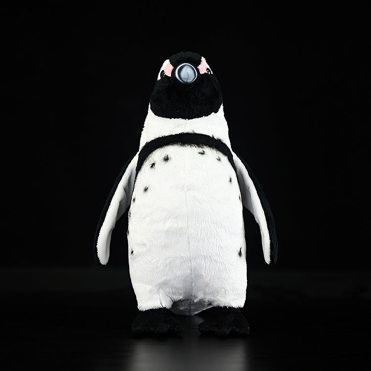 Front view of African Penguin plush toy, showcasing its adorable details and authentic markings