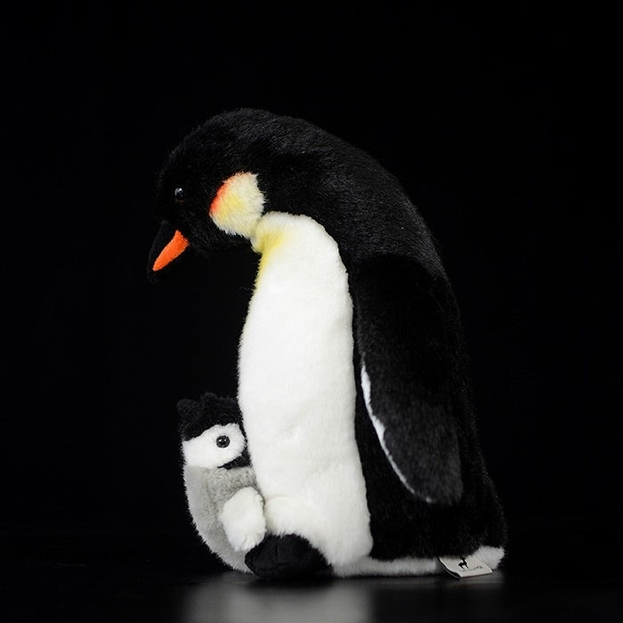 Emperor penguin plush with its chick, detailed and soft, ideal for animal enthusiasts by SoftDaysLab