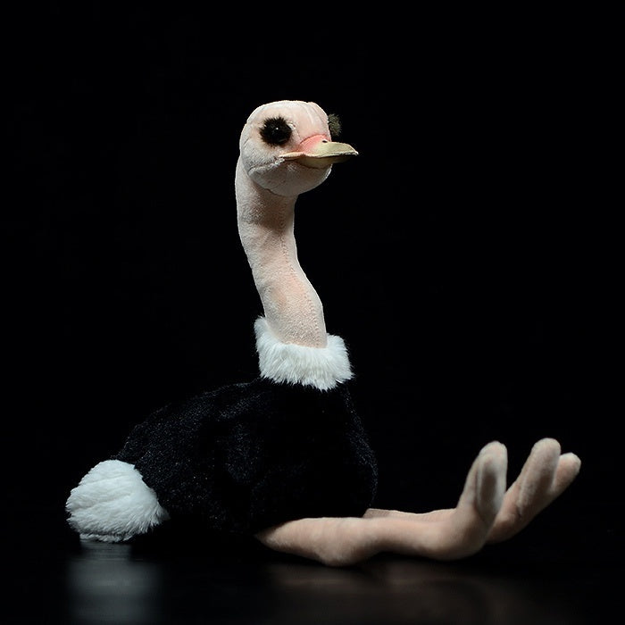 Realistic ostrich plush toy by SoftDaysLab with lifelike long neck, perfect for collectors