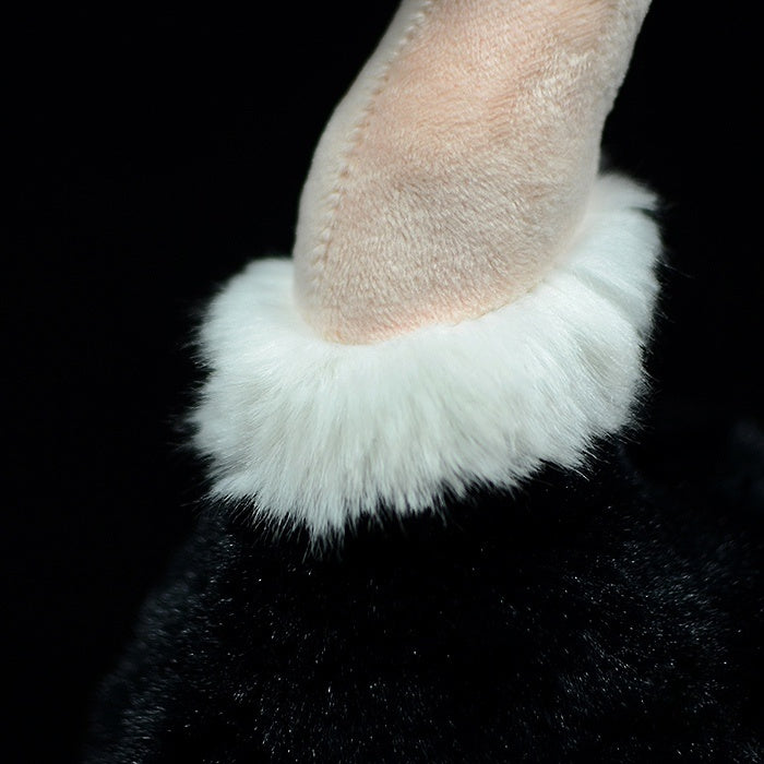 Soft white neck feather detail on ostrich plush toy, adding a touch of realism and charm