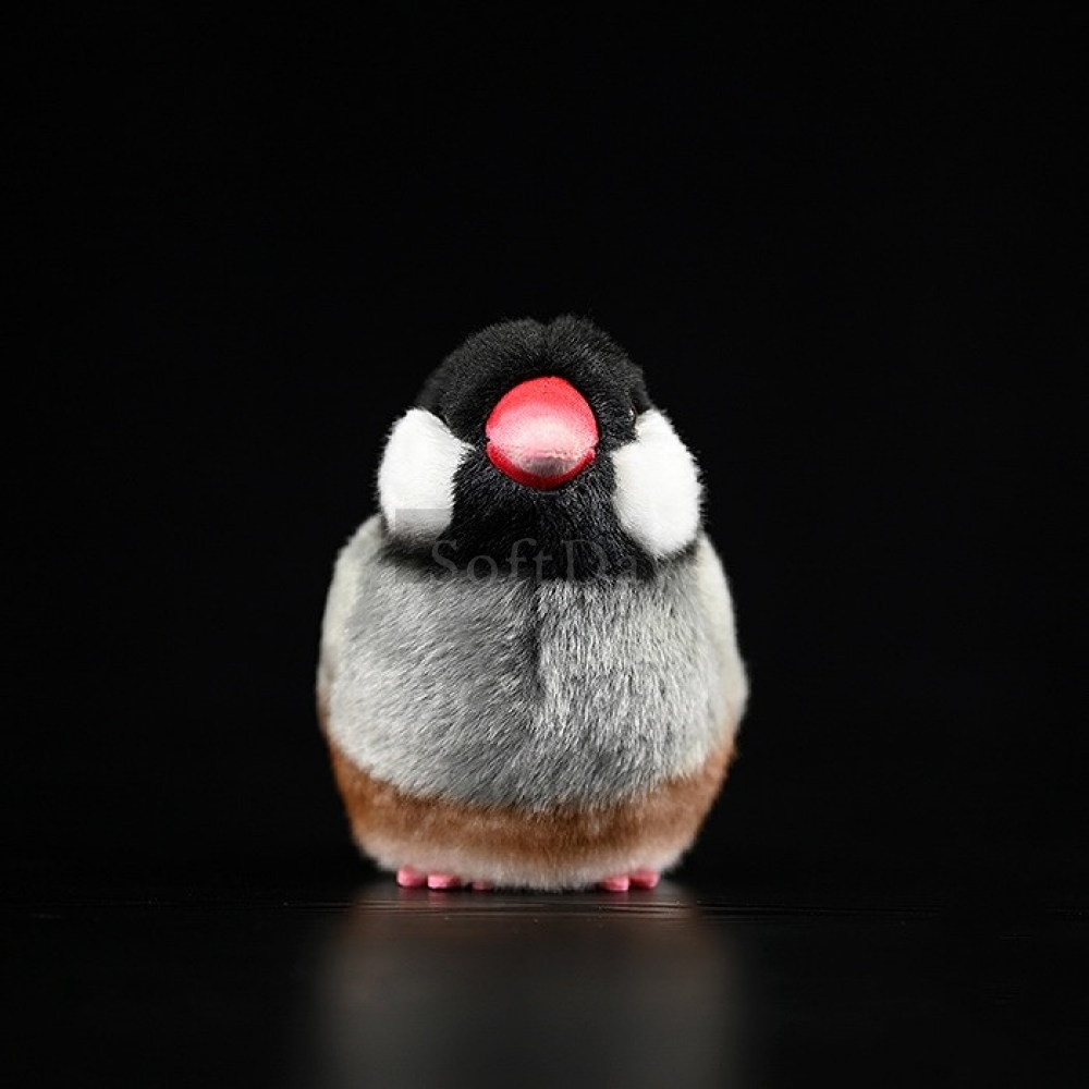 Lifelike Cute Java Sparrow Finch Bird Plush – Realistic and Chubby Design