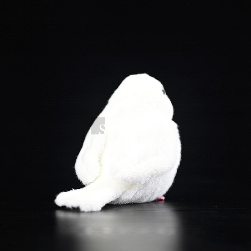 Lifelike Cute White Java Sparrow Bird Plush Toy – Realistic and Chubby Design