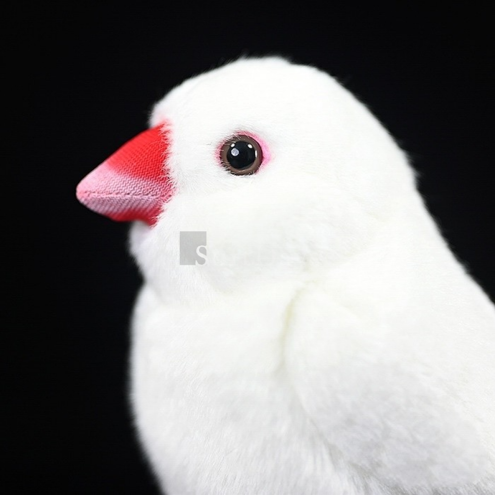 Lifelike Cute White Java Sparrow Bird Plush Toy – Realistic and Chubby Design