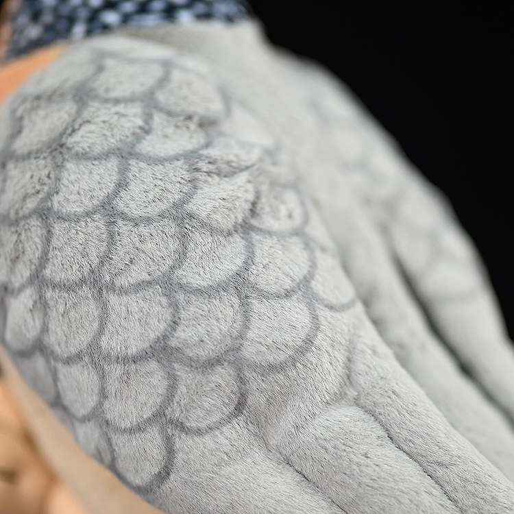 Close-up view of Spotted Dove plush with soft patterned wings showcasing fine craftsmanship