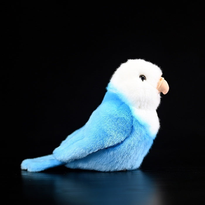 Adorable Blue Lovebird Plush by SoftDaysLab, showing its fluffy and lifelike design
