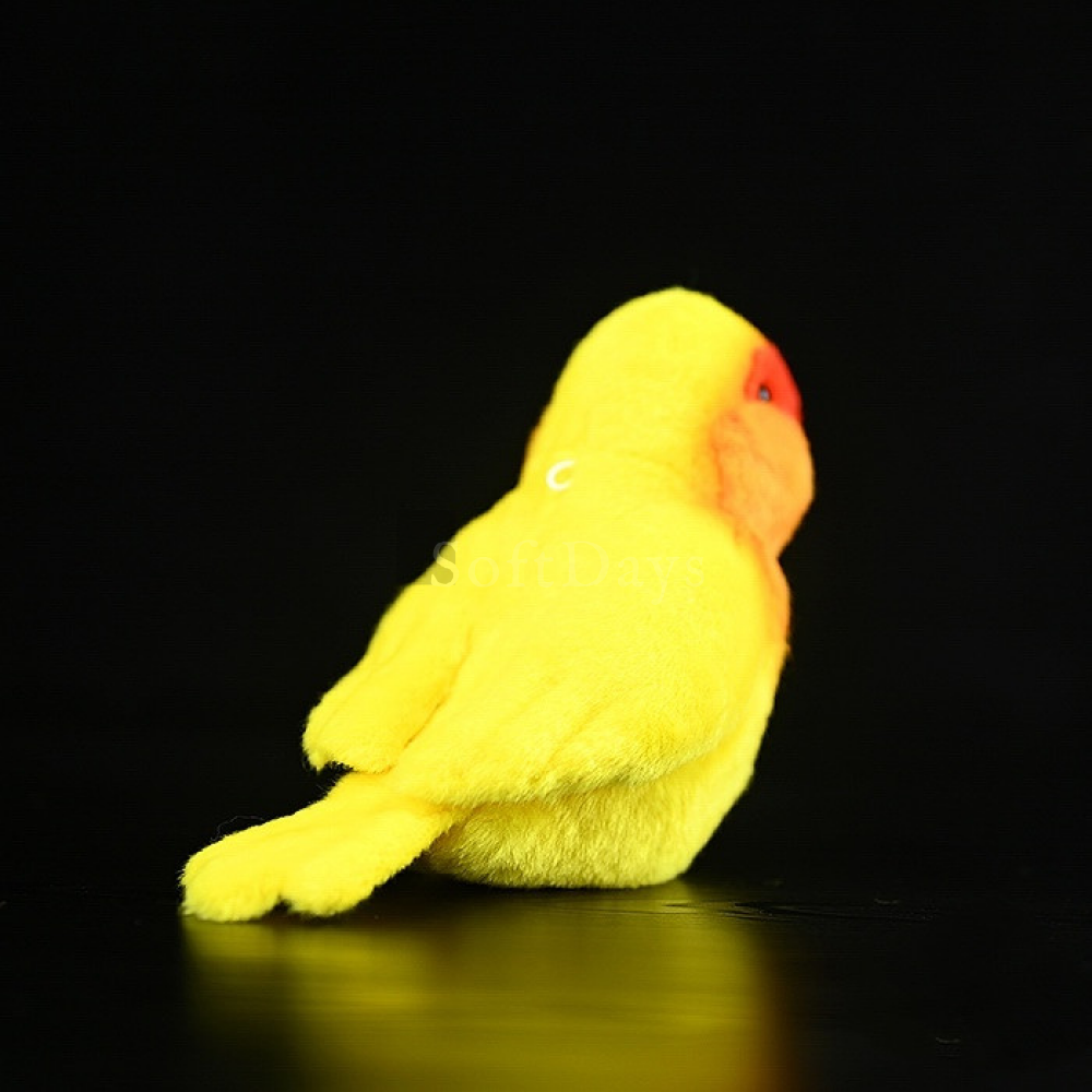 Lifelike Adorable Yellow Lovebird Parrot Plush Toy – Realistic and Chubby