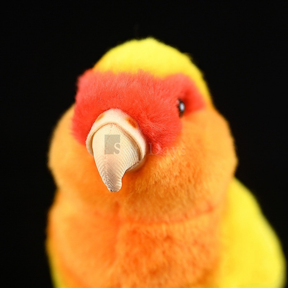 Lifelike Adorable Yellow Lovebird Parrot Plush Toy – Realistic and Chubby