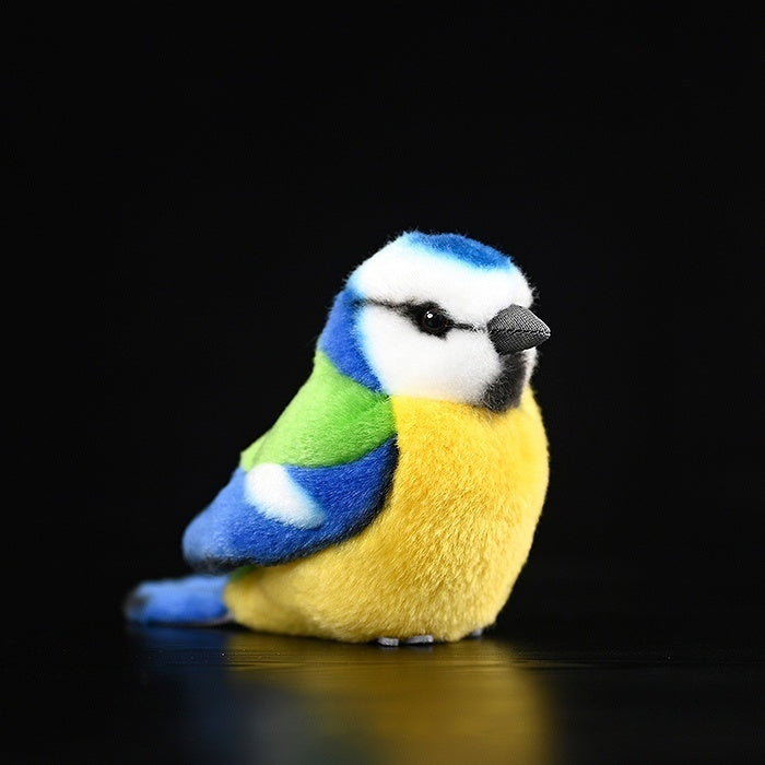 Lifelike Adorable Eurasian Blue Tit Plush Toy – Realistic Design and Chubby Charm