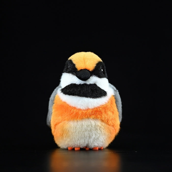 Adorable Black-Throated Bushtit Plush Toy – Lifelike and Chubby