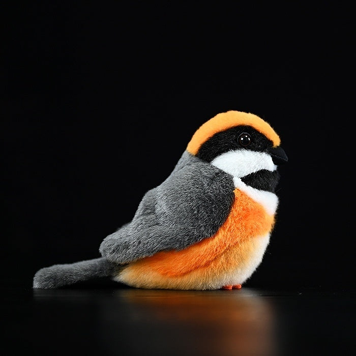Adorable Black-Throated Bushtit Plush Toy – Lifelike and Chubby
