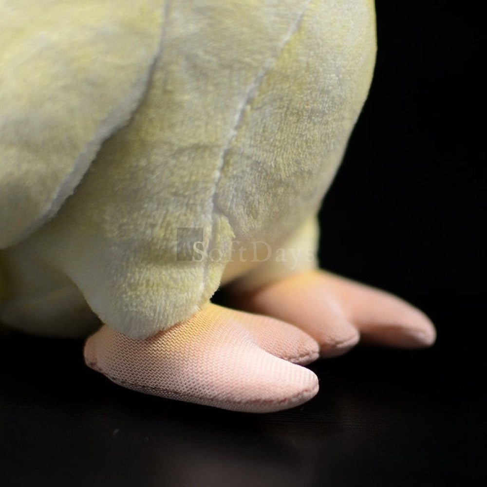 Realistic Yellow Lutino Cockatiel Parrot Plush Toy – Adorable and Soft