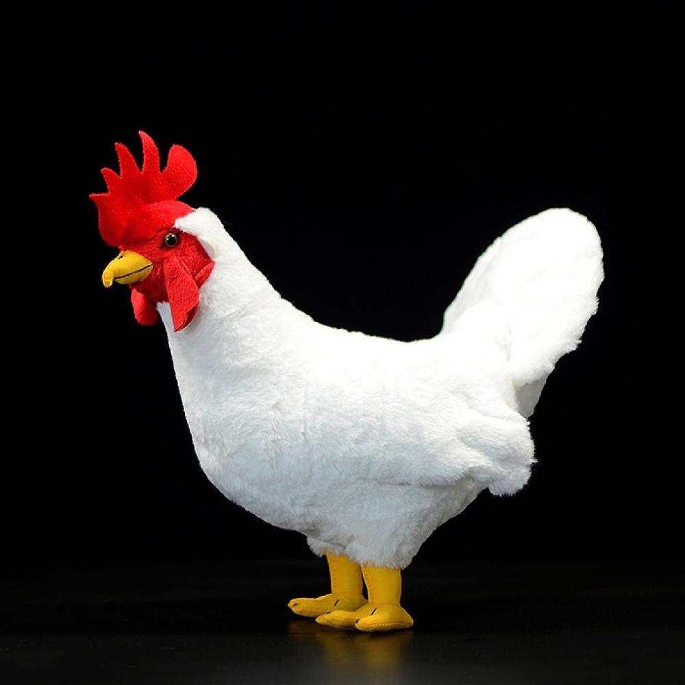 White Rooster Chicken Soft Stuffed Plush Toy – Lifelike and Adorable