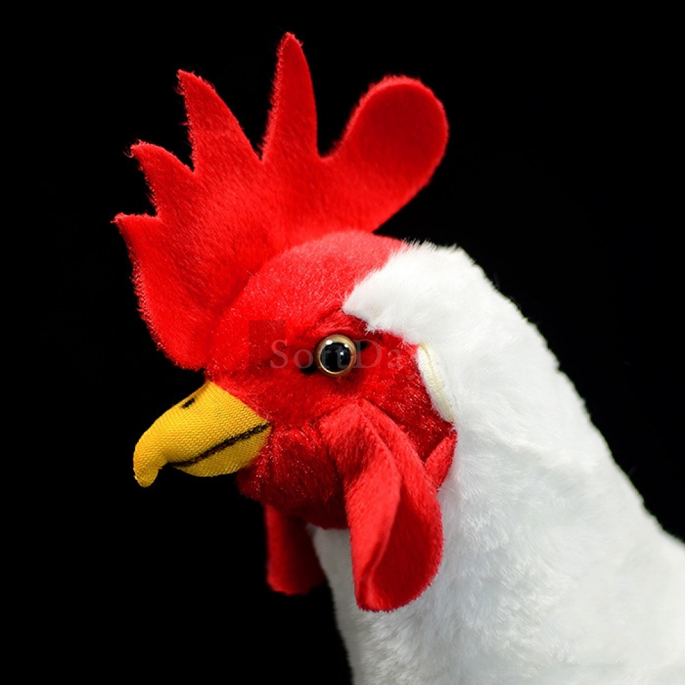 White Rooster Chicken Soft Stuffed Plush Toy – Lifelike and Adorable