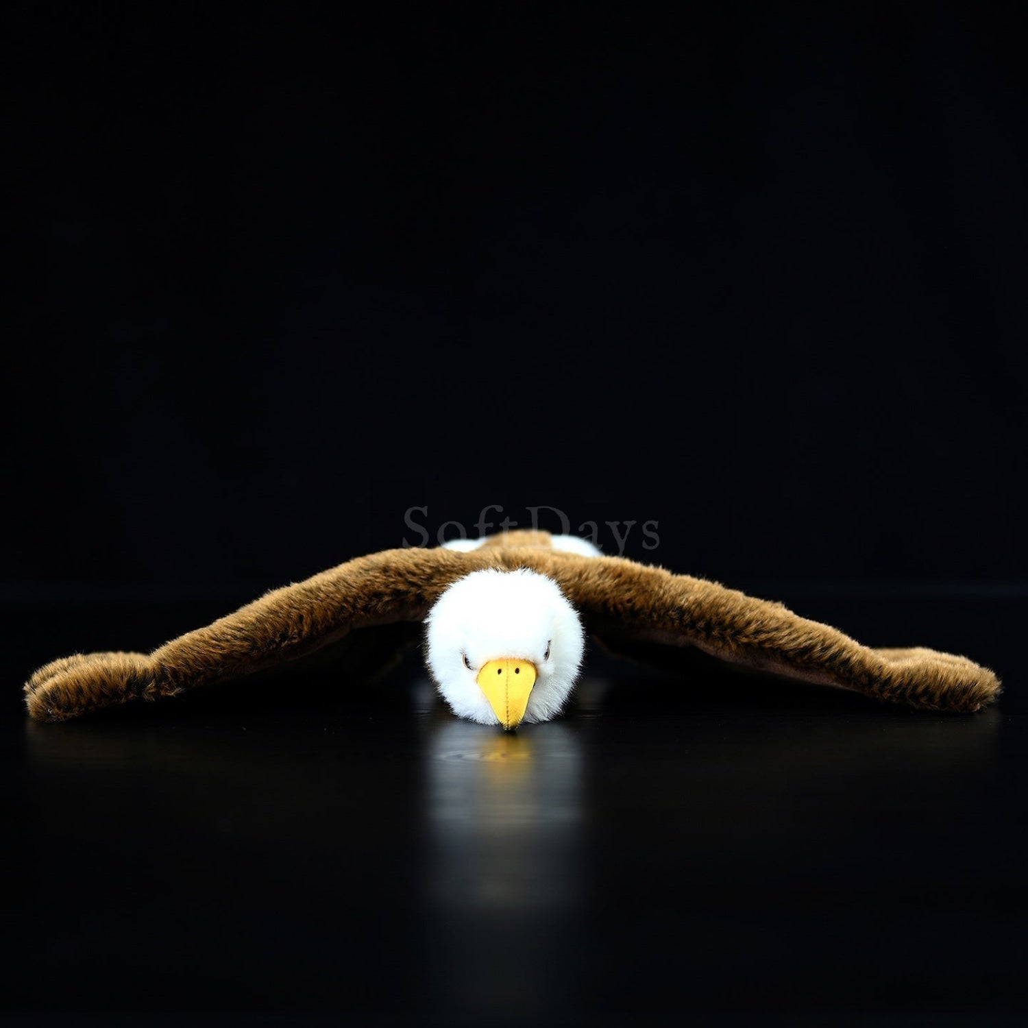 Front view of Soaring Bald Eagle Plush showcasing lifelike details and soft texture by SoftDaysLab