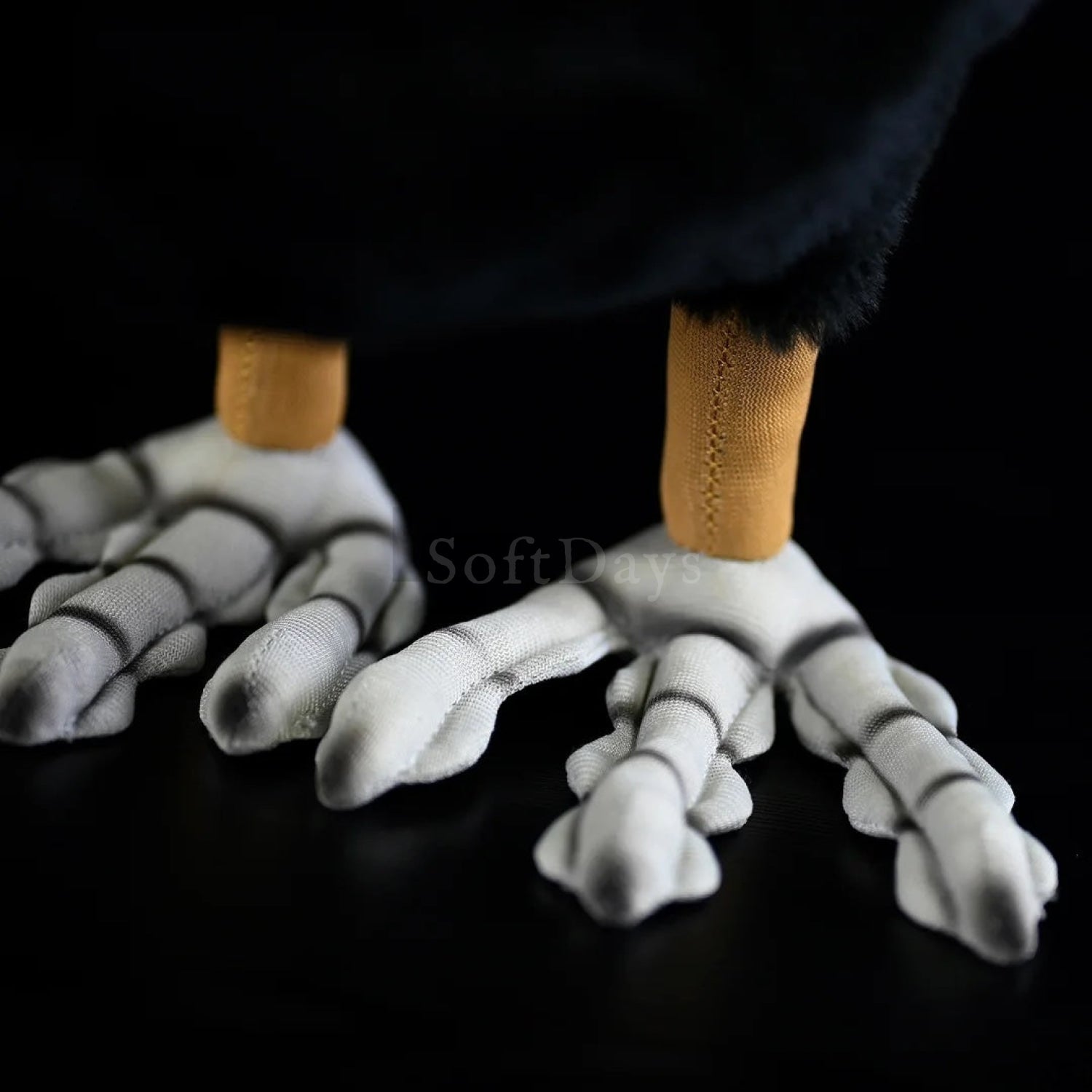 Eurasian Coot bird plush toy’s lobed feet with intricate stitching and realistic details