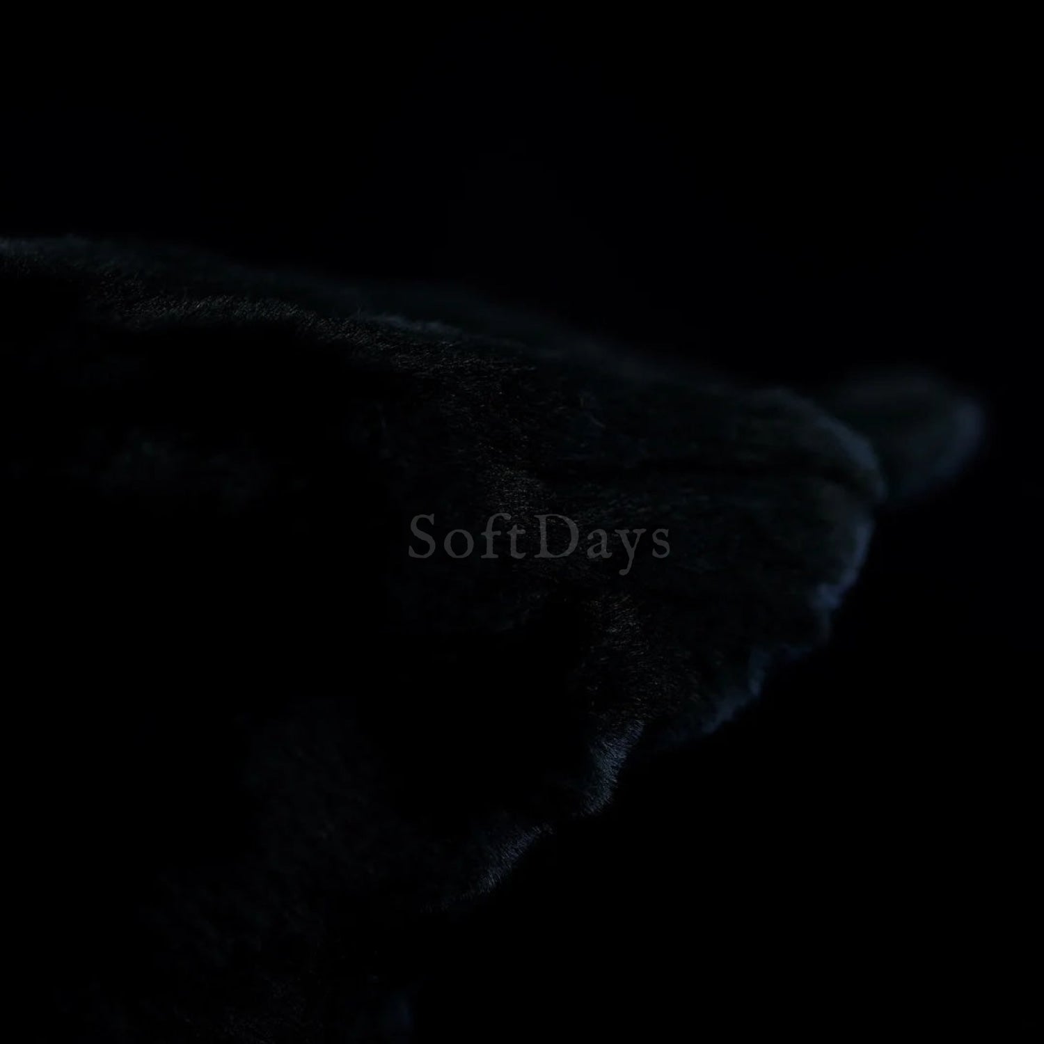 Tail of the lifelike Eurasian Coot plush toy made with premium soft black plush material