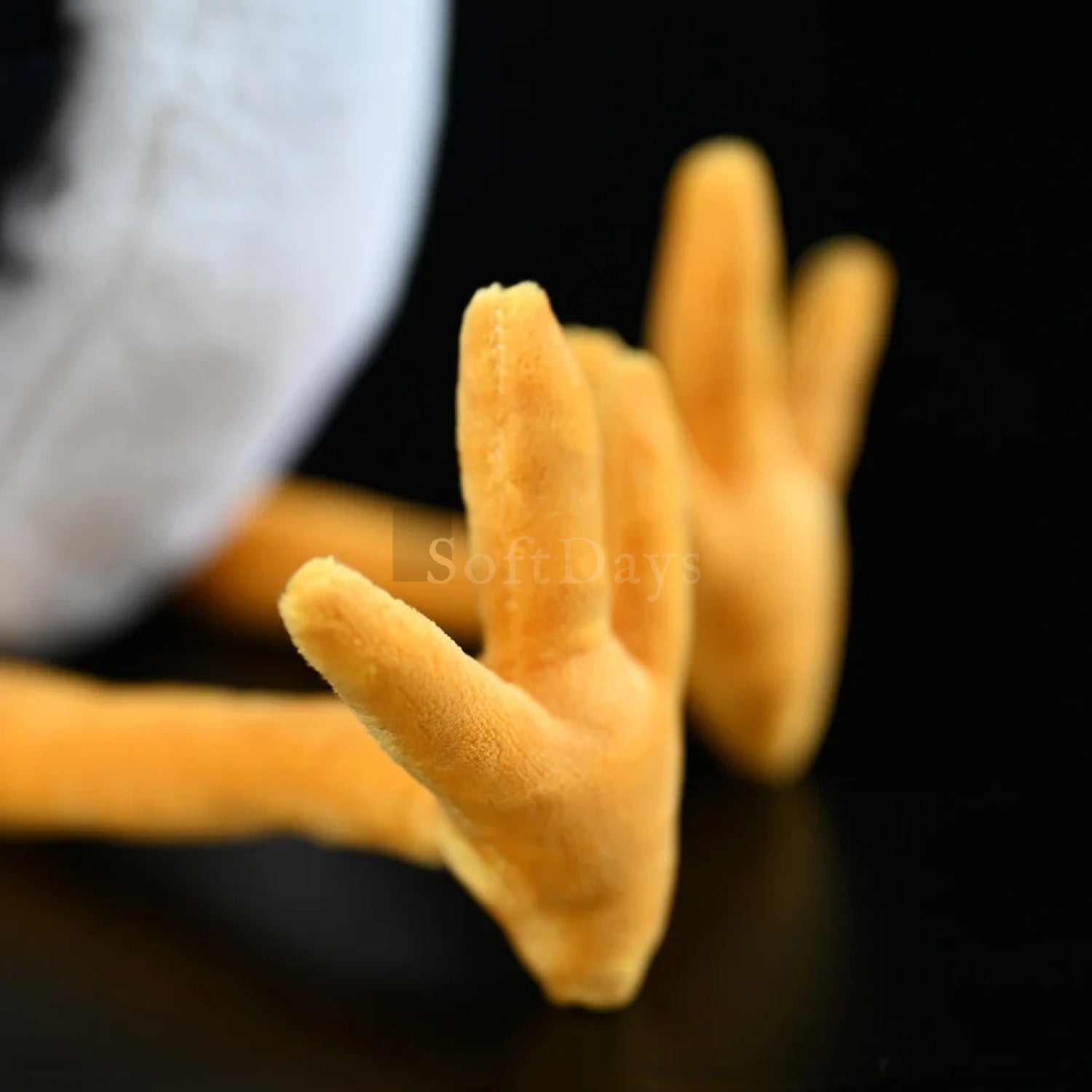 The soft orange feet of the White-breasted Waterhen Bird plush, designed with realistic details and texture