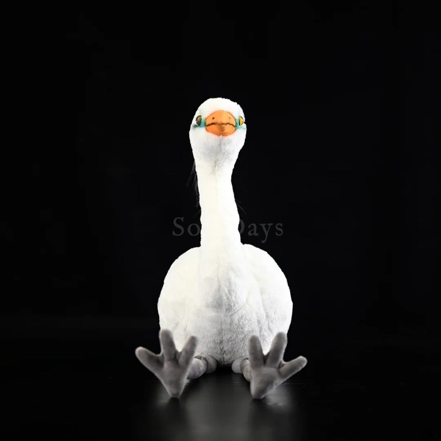 Lifelike chinese egret bird plush with realistic white plumage and elegant long neck