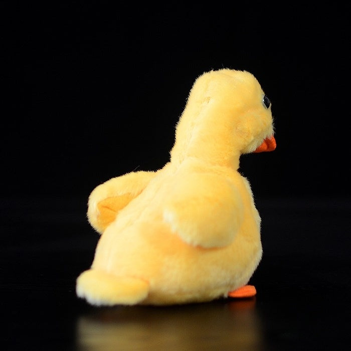 Back view of Pekin Duckling Plush Toy, showing its fluffy tail and detailed craftsmanship by SoftDaysLab