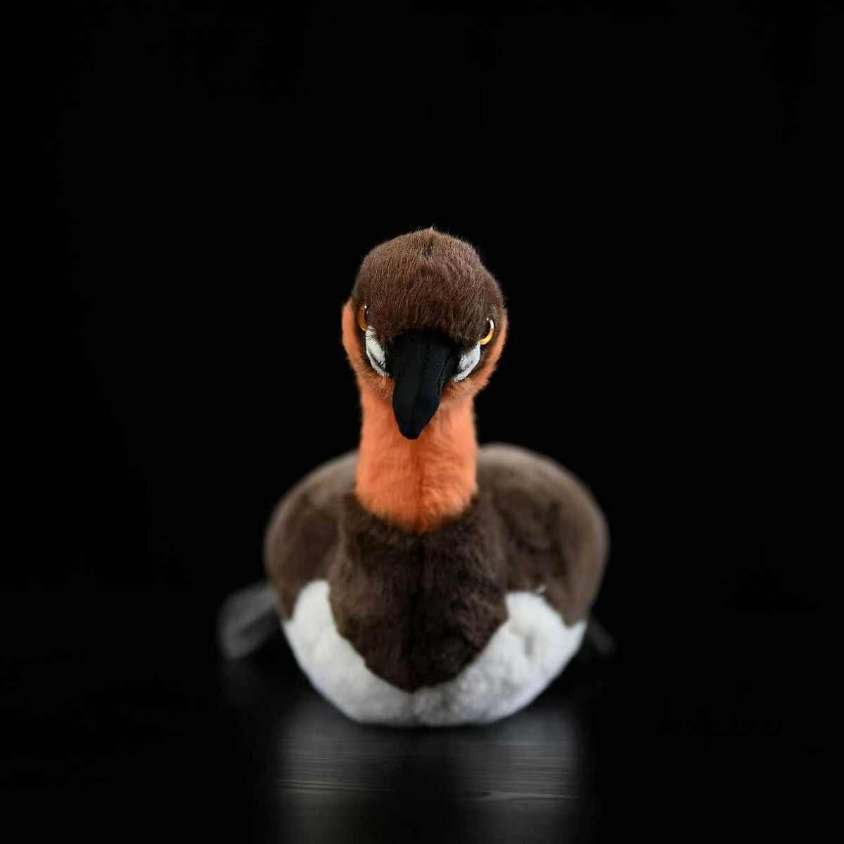 Front view of Little Grebe plush with a soft, realistic design and adorable features for bird lovers