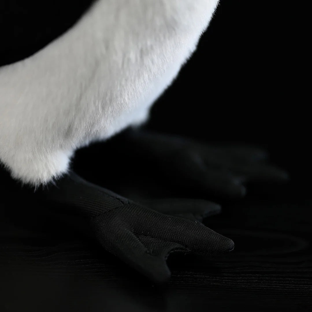 Close-up of Razorbill soft toy's feet by SoftDaysLab®, emphasizing its lifelike textured details