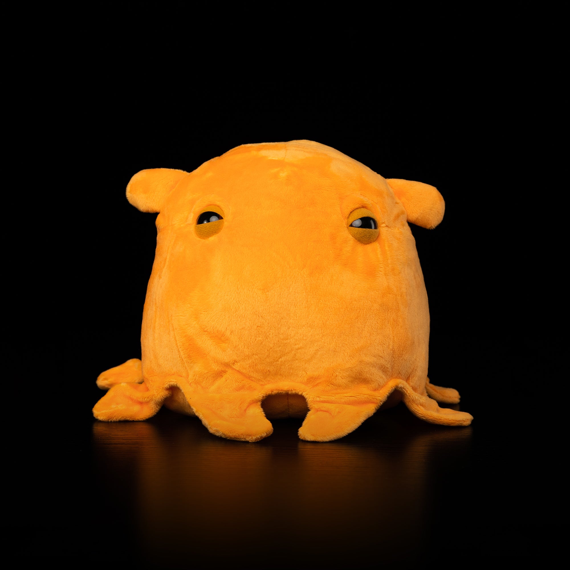 Front view of an adorable orange Dumbo Octopus plush toy by SoftDaysLab®, perfect for sea animal lovers