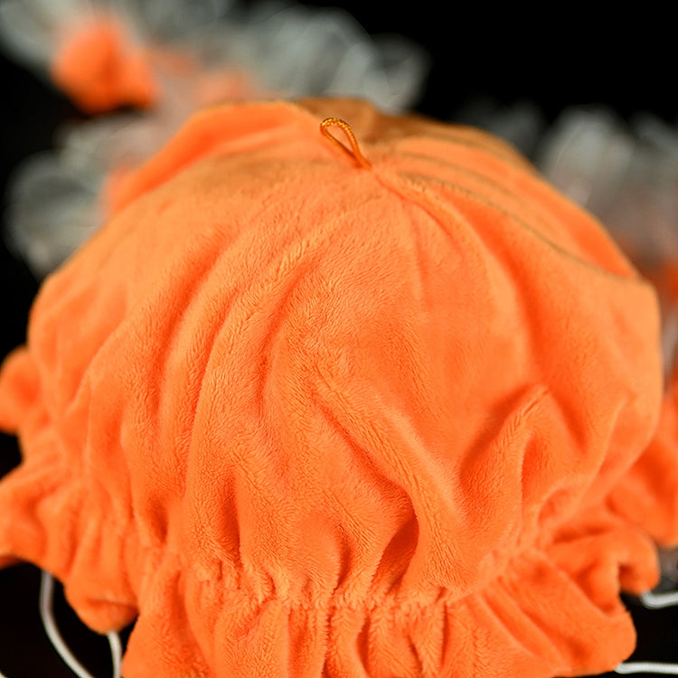 Detailed view of the top of Pacific sea nettle jellyfish plush, showcasing lifelike marine-inspired design