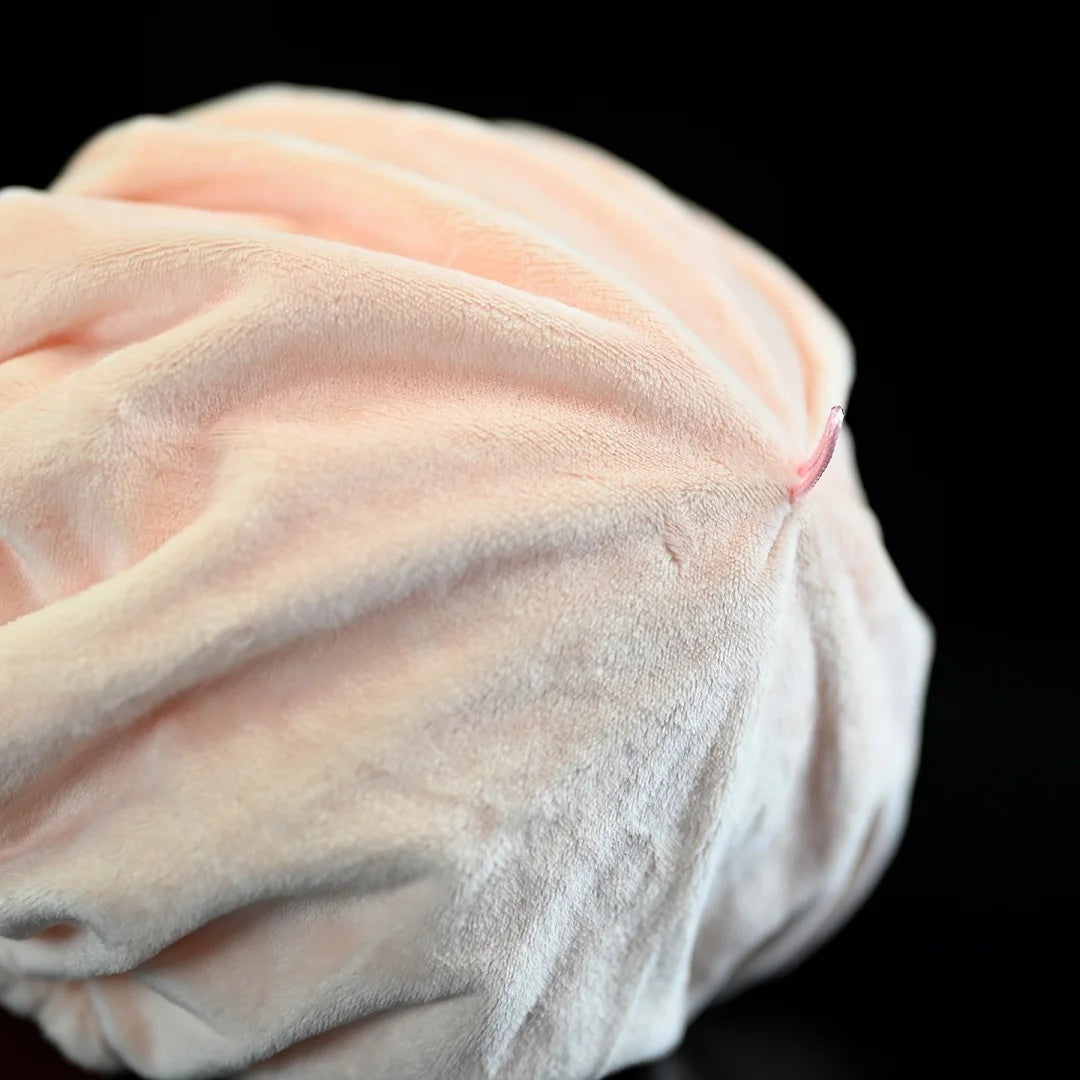 Smooth and realistic bell top design of the flame jellyfish plush toy, crafted with soft materials