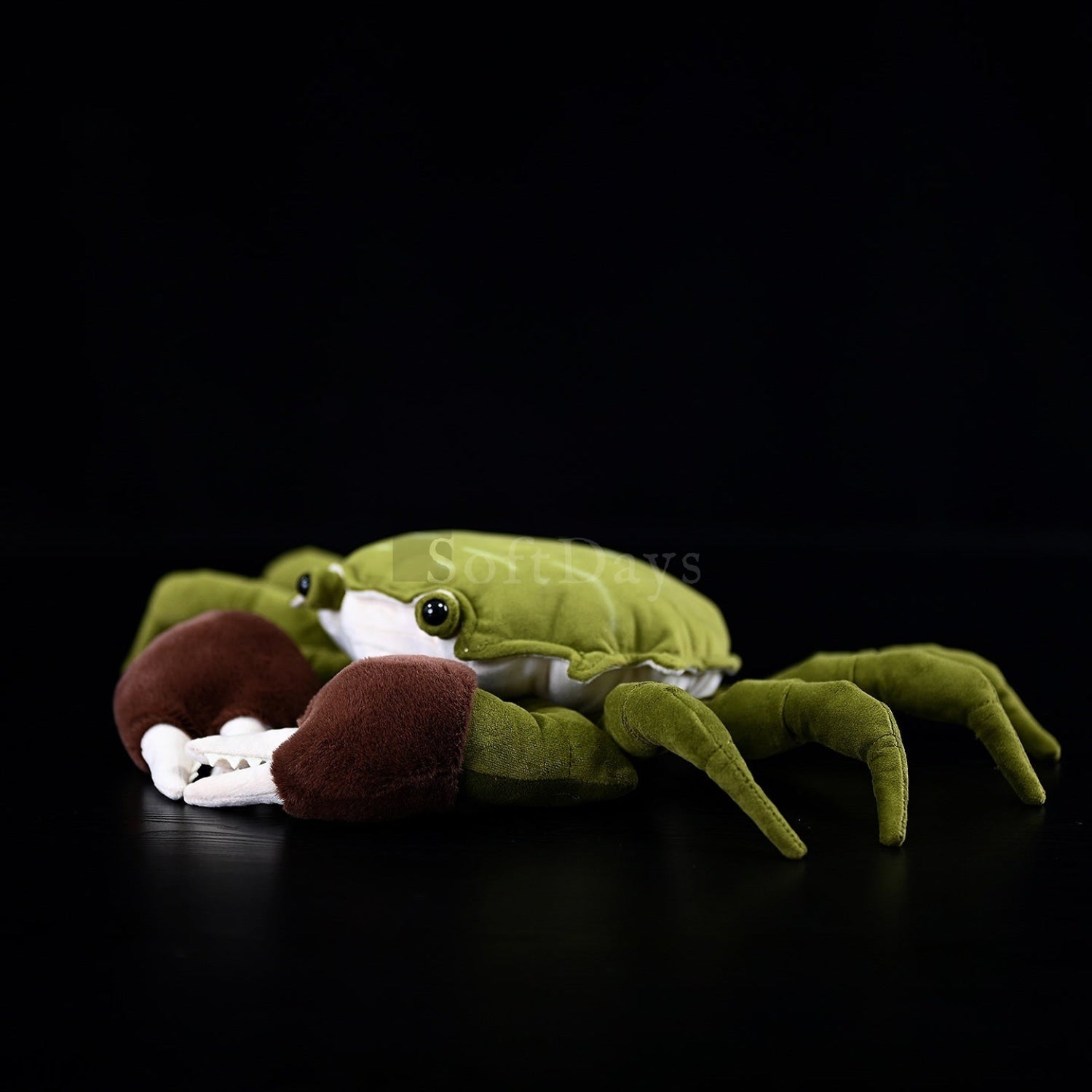 Realistic Chinese mitten crab plush toy by SoftDaysLab with furry claws and lifelike details for nature lovers