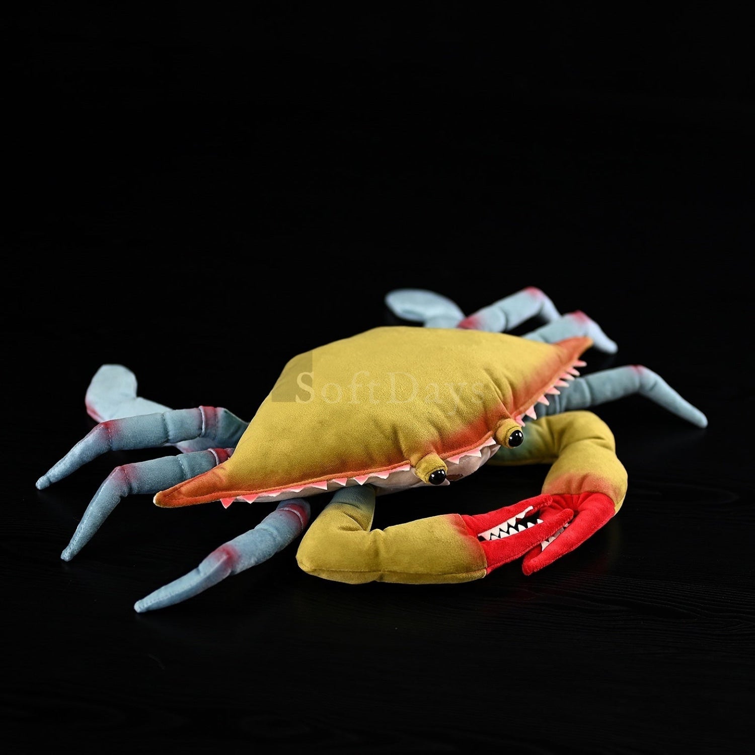 Realistic Blue Crab plush toy with vibrant colors and soft fabric, perfect for marine animal lovers or collectors