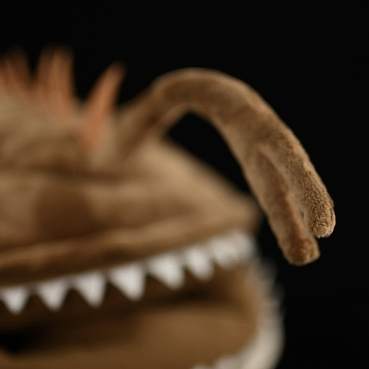 Close-up of the lure detail on American Monkfish plush, imitating the fish's iconic hunting adaptation