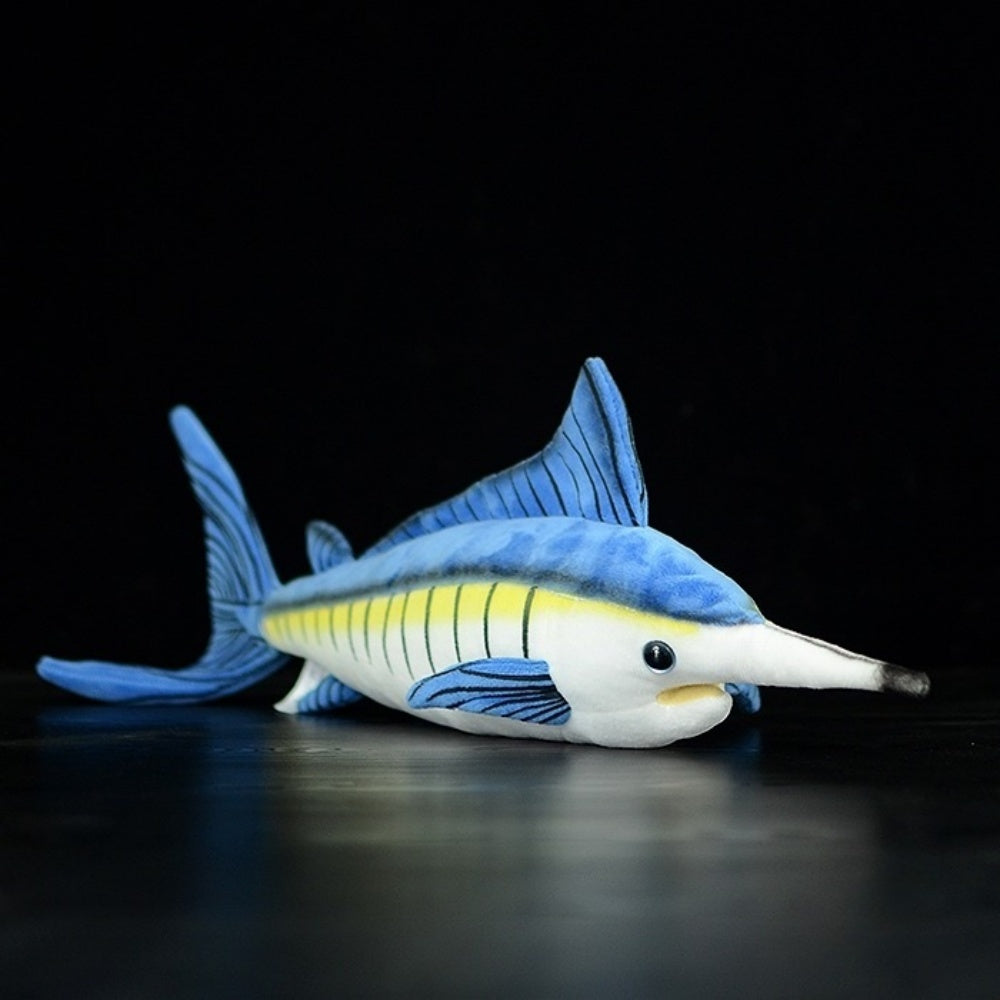 Realistic Blue Marlin stuffed plush toy by SoftDaysLab, lifelike design with soft texture, ocean animal gift