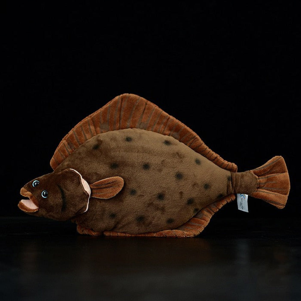Realistic Flounder Flatfish Plush Toy – Soft and Lifelike